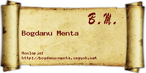 Bogdanu Menta névjegykártya